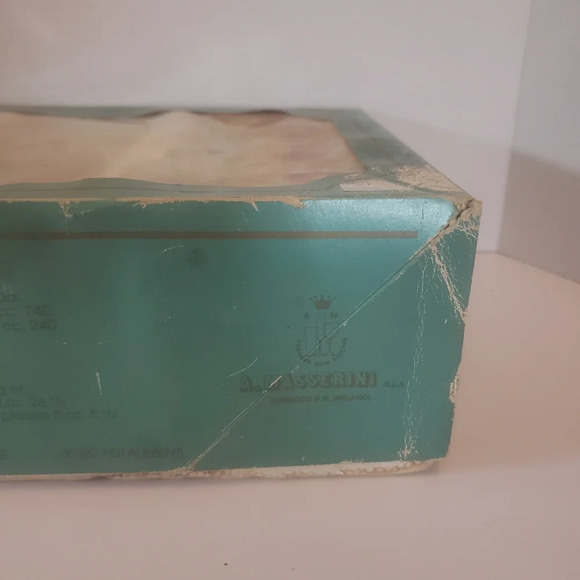 Vintage Italian Masserini New Old Stock 7pz Glass Whisky Decantor/Cups Floral. - Picture 4 of 4